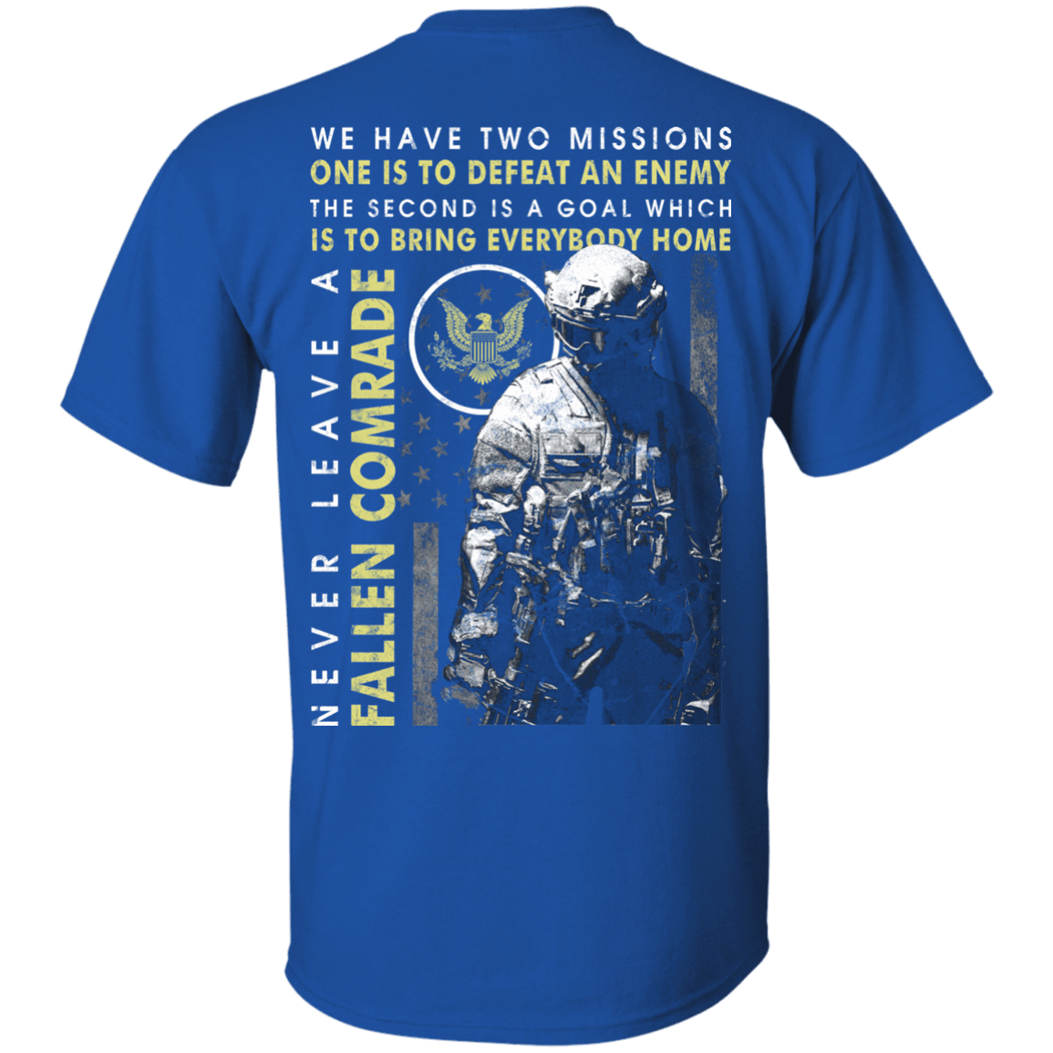 Never Leave A Fallen Comrade Army Men Back T Shirts-TShirt-Army-Veterans Nation