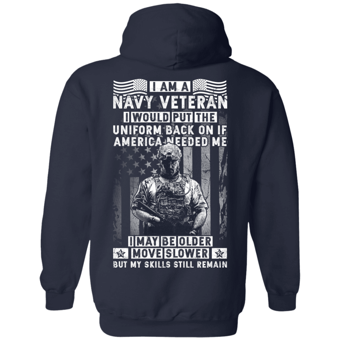 I am a Navy Veteran Men Back T Shirts-TShirt-Navy-Veterans Nation
