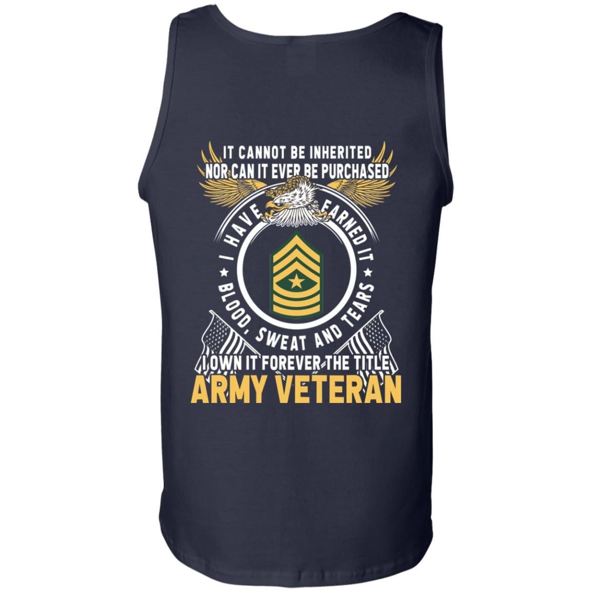 US Army E-9 Sergeant Major E9 SGM Noncommissioned Officer Ranks T-Shirt For Men On Back-TShirt-Army-Veterans Nation