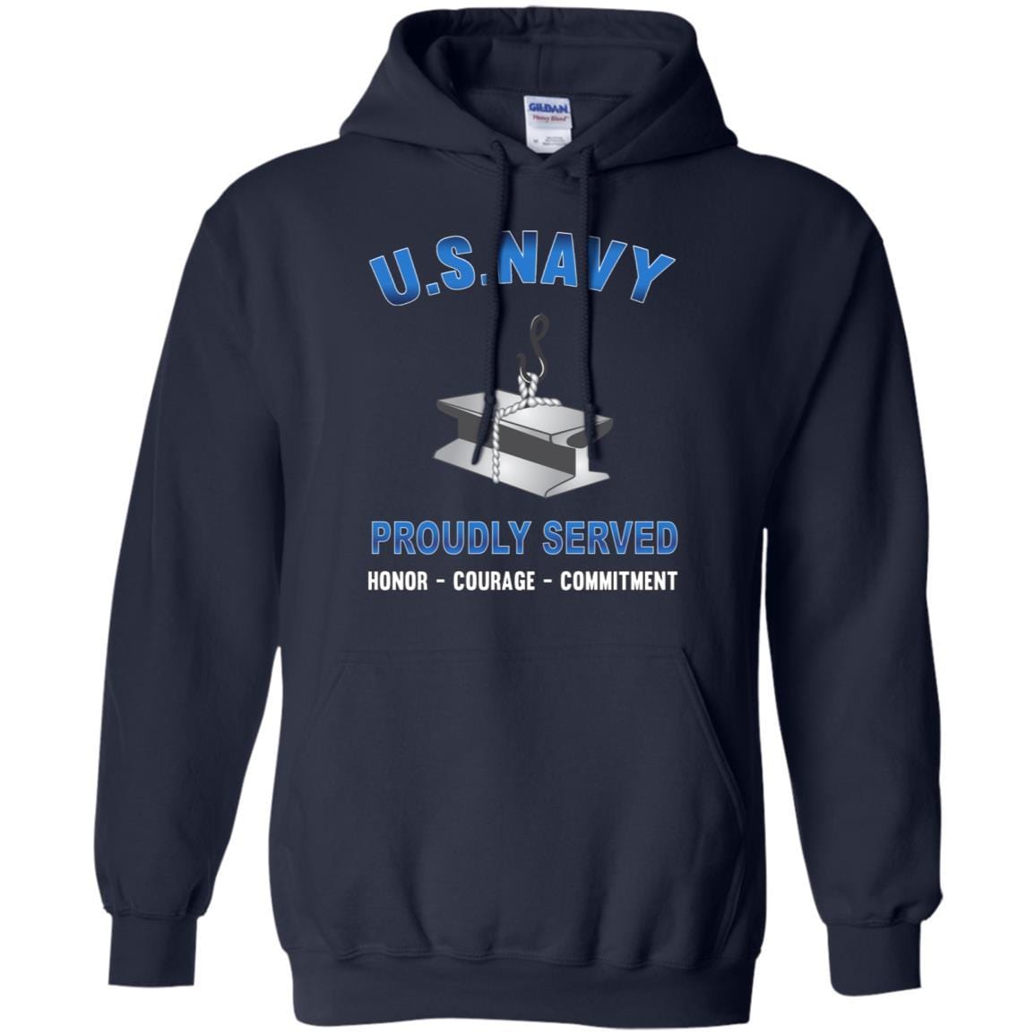 Navy Steelworker Navy SW - Proudly Served T-Shirt For Men On Front-TShirt-Navy-Veterans Nation
