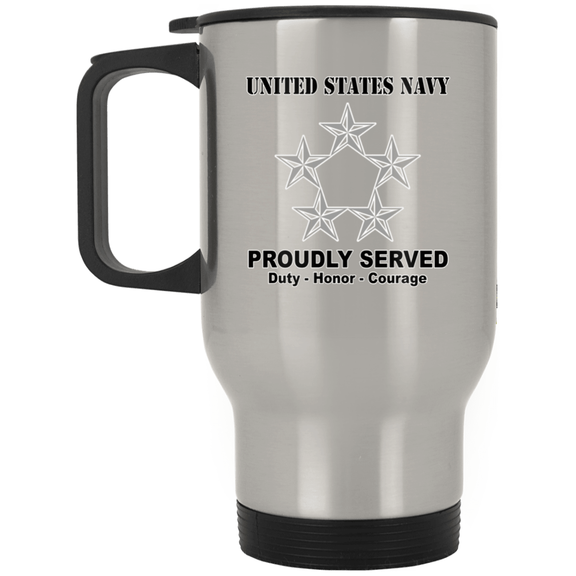 US Navy O-11 Fleet Admiral O11 FADM Flag Officer Ranks T shirt White Coffee Mug - Stainless Travel Mug-Mug-Navy-Officer-Veterans Nation