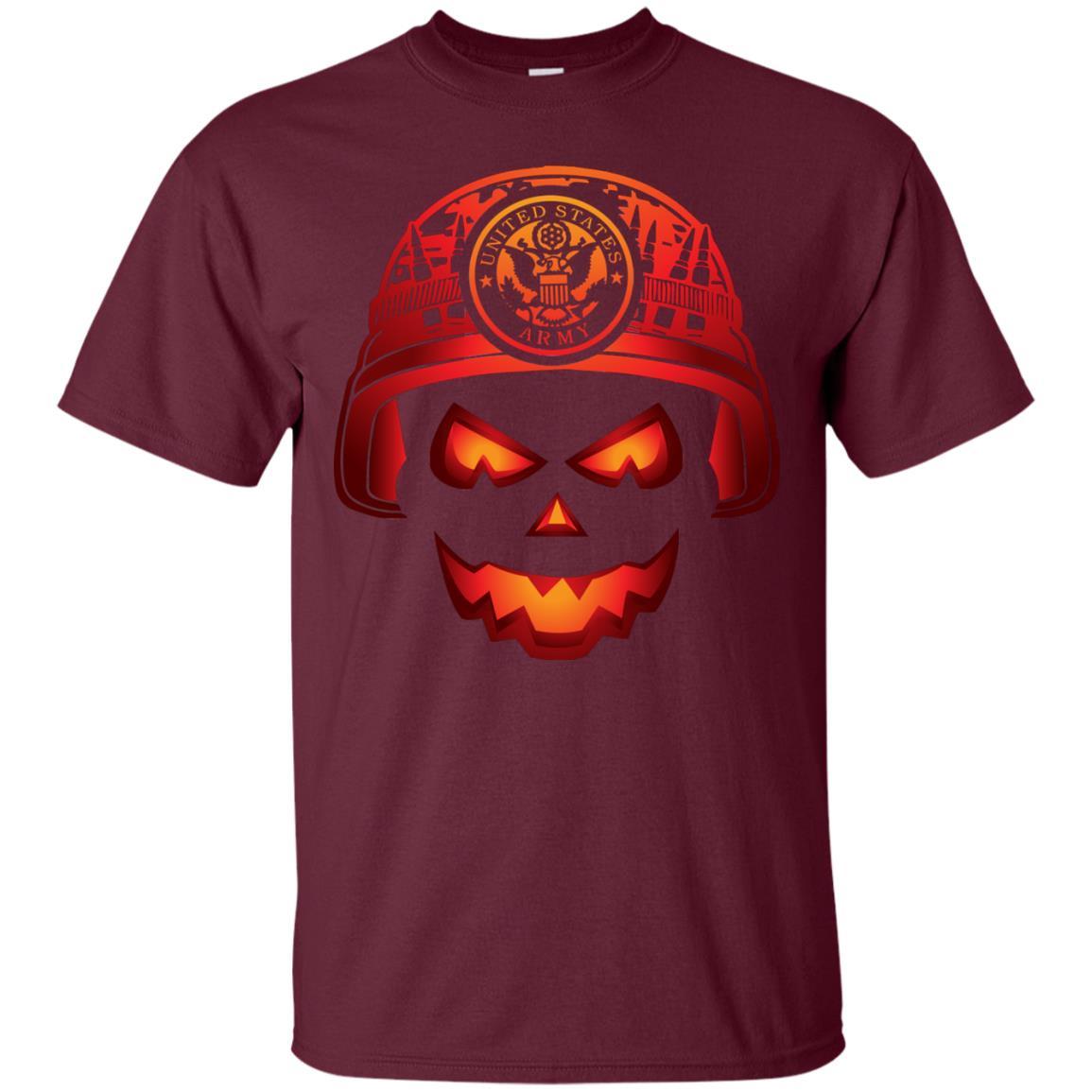 US Army Halloween Skull Men T Shirt On Front-TShirt-Army-Veterans Nation