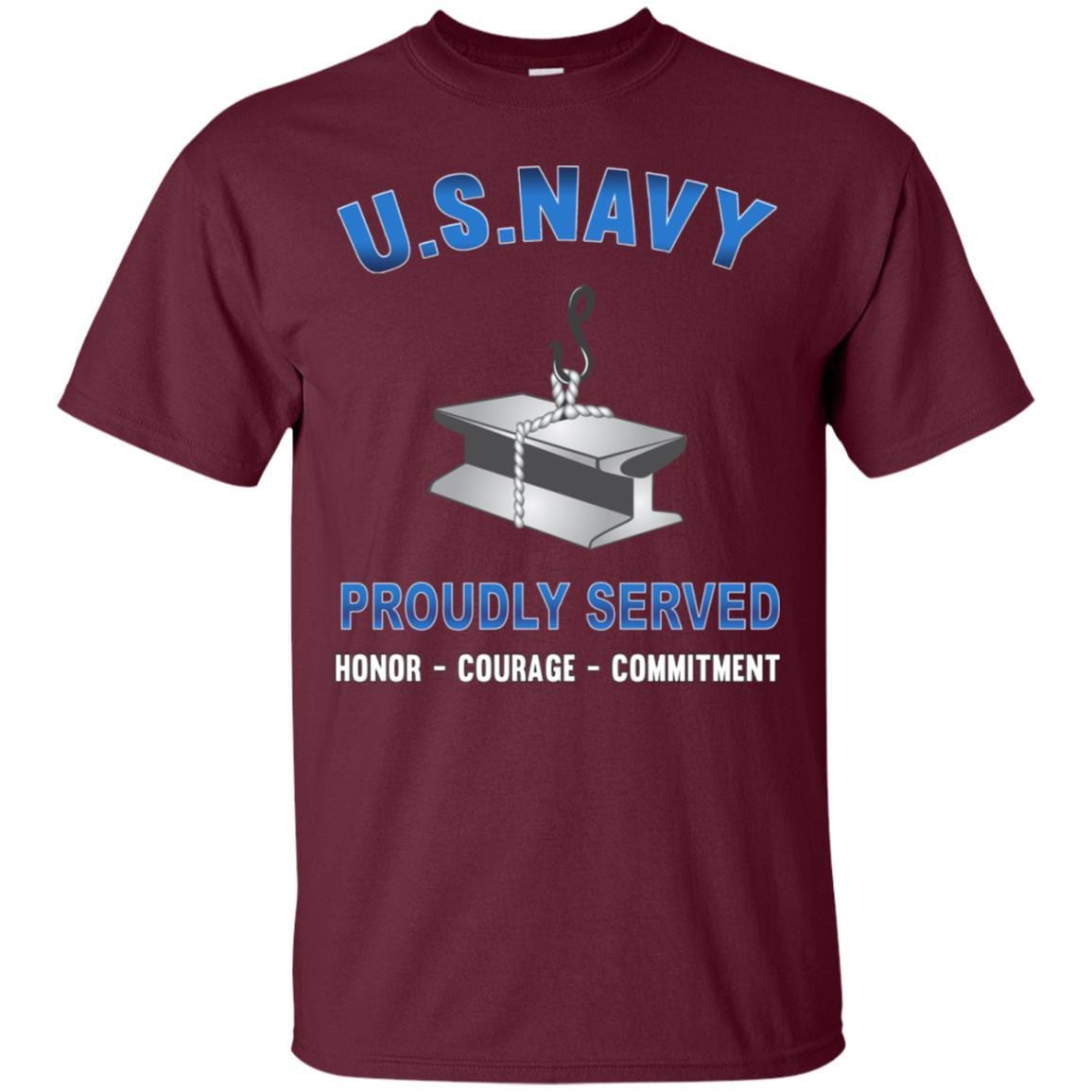 Navy Steelworker Navy SW - Proudly Served T-Shirt For Men On Front-TShirt-Navy-Veterans Nation