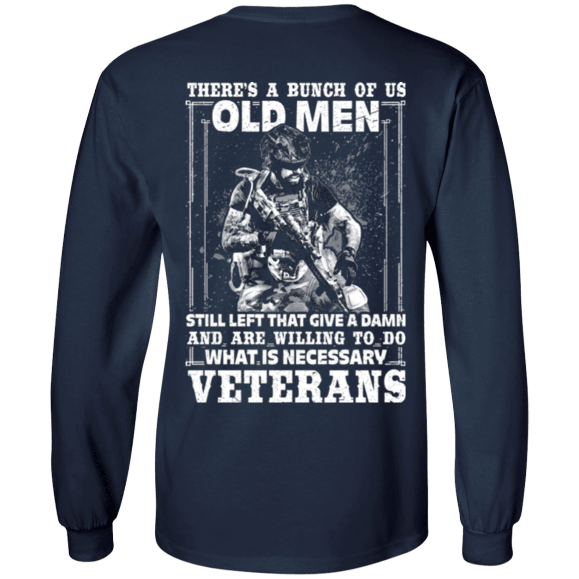 Military T-Shirt "Old Veteran Are Willing To Do" - Men Back-TShirt-General-Veterans Nation
