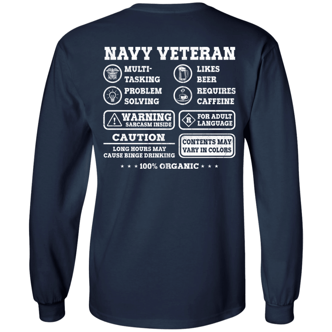Navy Veteran Multitasking Sarcasm Men Back T Shirts-TShirt-Navy-Veterans Nation