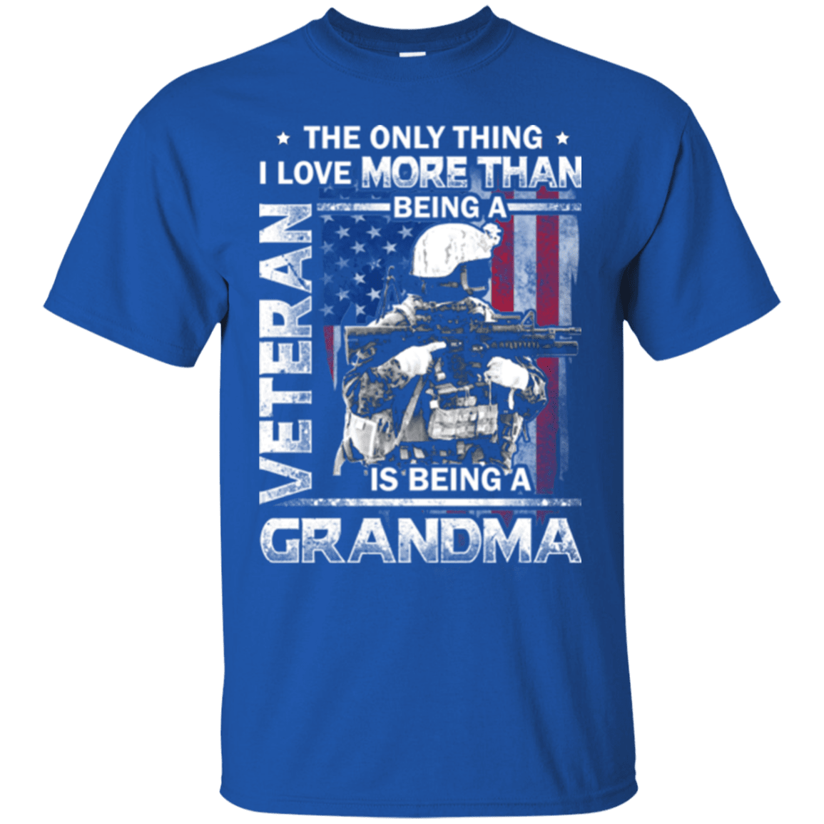 Military T-Shirt "I Love Being a Grandma Veteran" - Front-TShirt-General-Veterans Nation