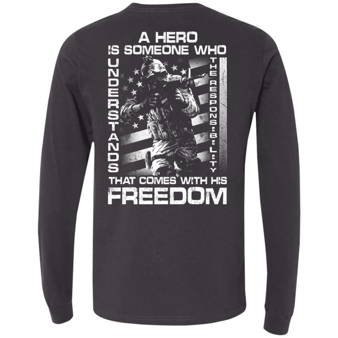 Military T-Shirt "Veteran - A Hero Is Someone Who Understands The Responsibility" - Men Back-TShirt-General-Veterans Nation