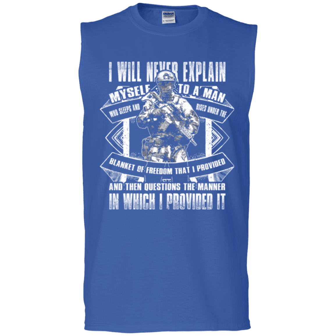 Military T-Shirt "I will never explain myself to a man" Front-TShirt-General-Veterans Nation