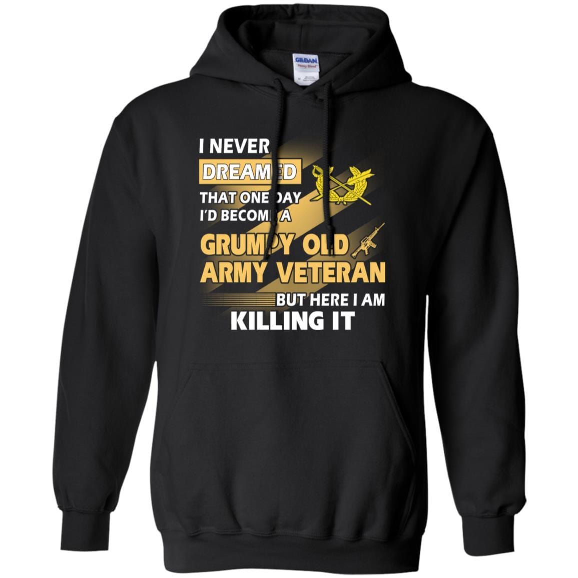 US Army T-Shirt "Judge Advocate General's Corps Grumpy Old Veteran" On Front-TShirt-Army-Veterans Nation