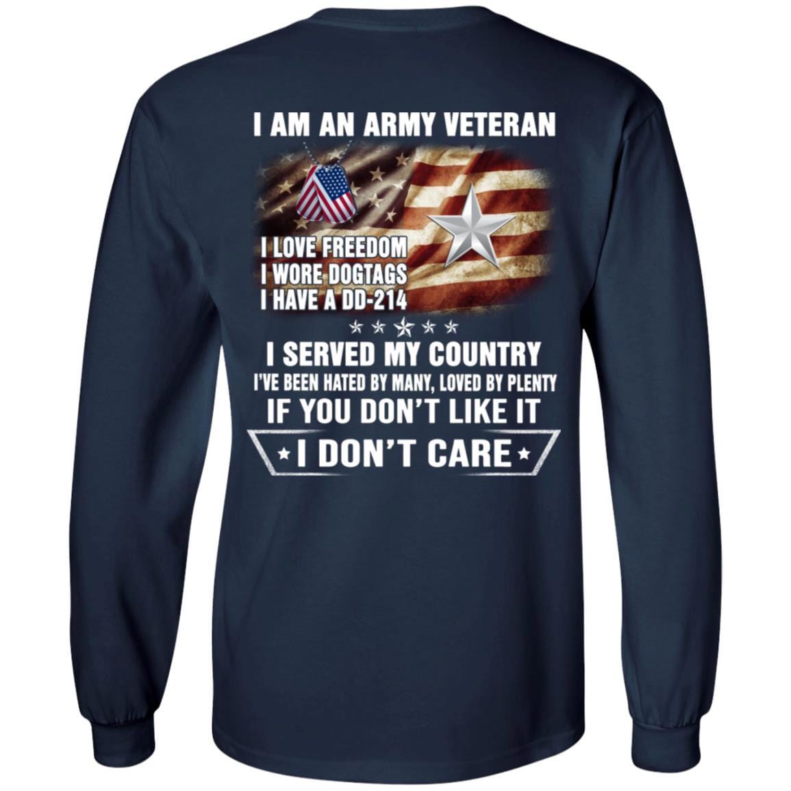 T-Shirt "I Am An Army Veteran" O-7 Brigadier General(BG)Rank On Back-TShirt-Army-Veterans Nation