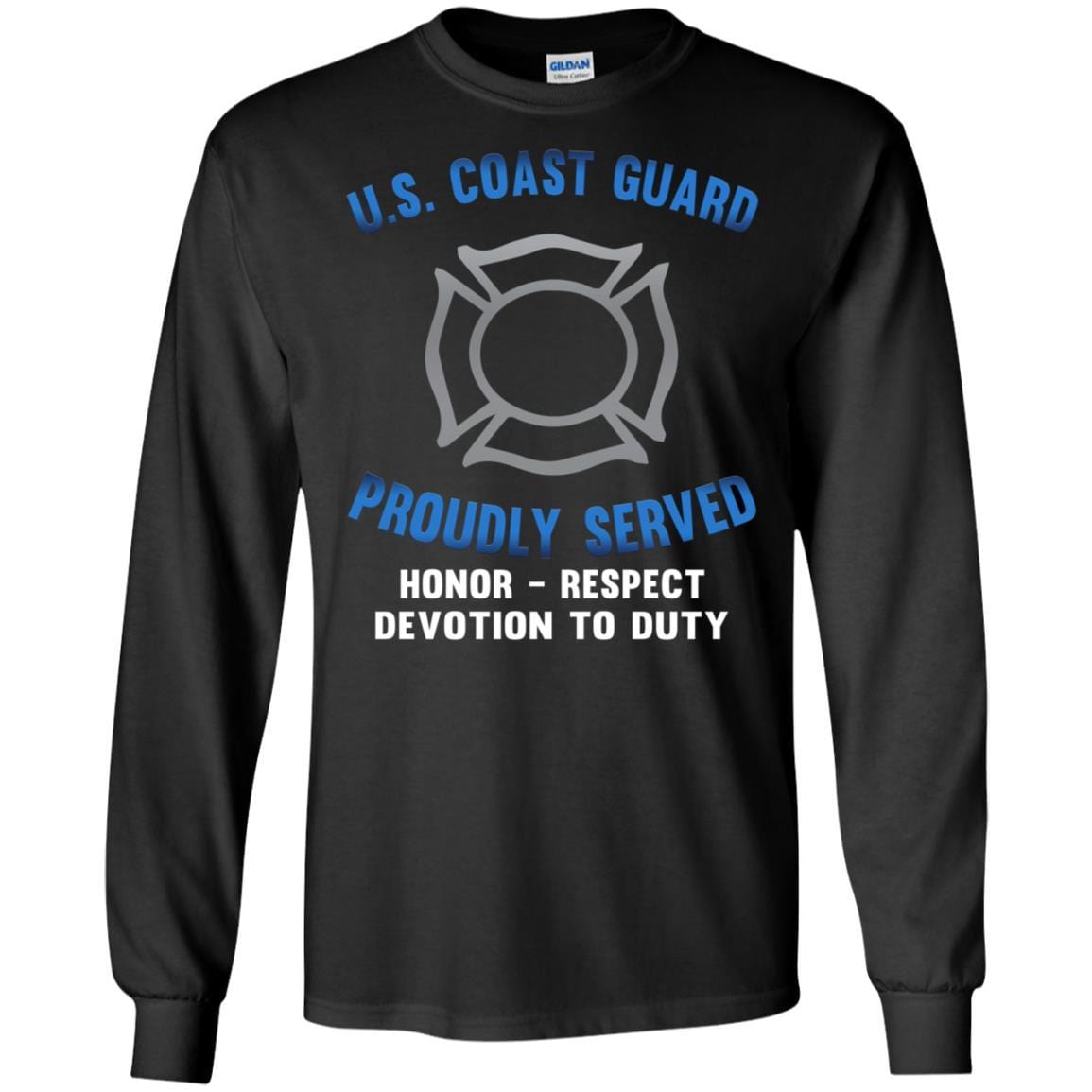US Coast Guard Fire and Safety Specialist FF Logo Proudly Served T-Shirt For Men On Front-TShirt-USCG-Veterans Nation