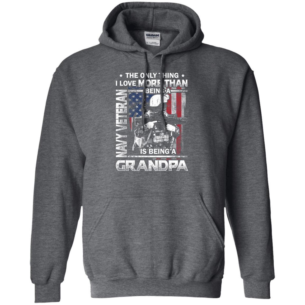 Navy Veteran I love Being A Grandpa Men Front T Shirts-TShirt-Navy-Veterans Nation