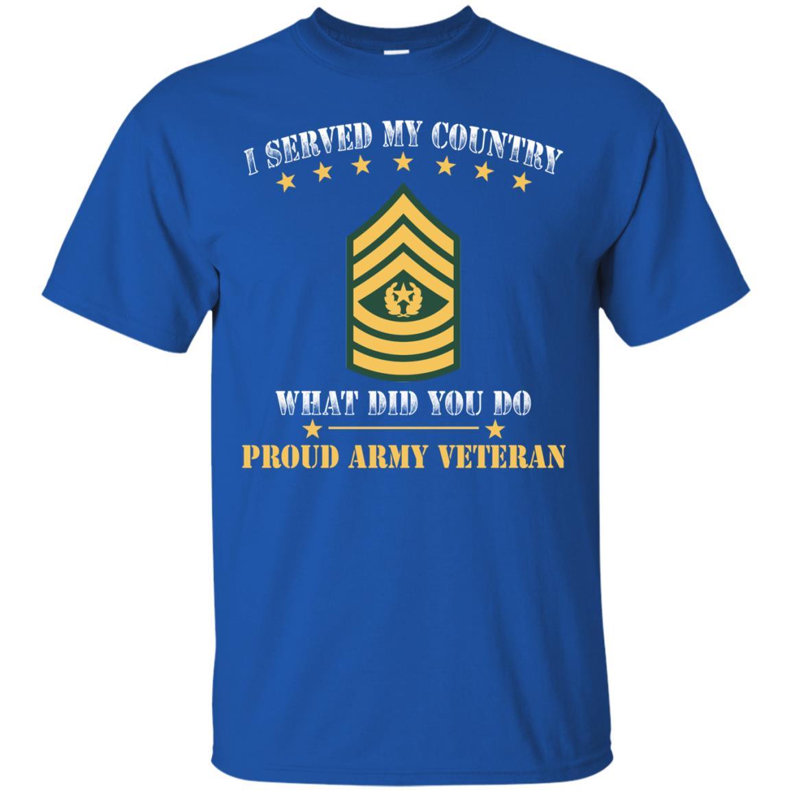 US Army E-9 Command Sergeant Major E9 CSM Noncommissioned Officer Ranks Men Front T Shirt - Proud US Army Veteran-TShirt-Army-Veterans Nation