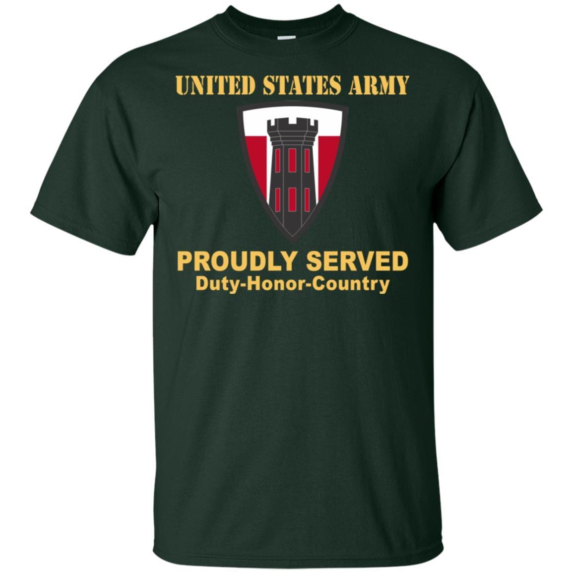 US ARMY 176TH ENGINEER BRIGADE- Proudly Served T-Shirt On Front For Men-TShirt-Army-Veterans Nation