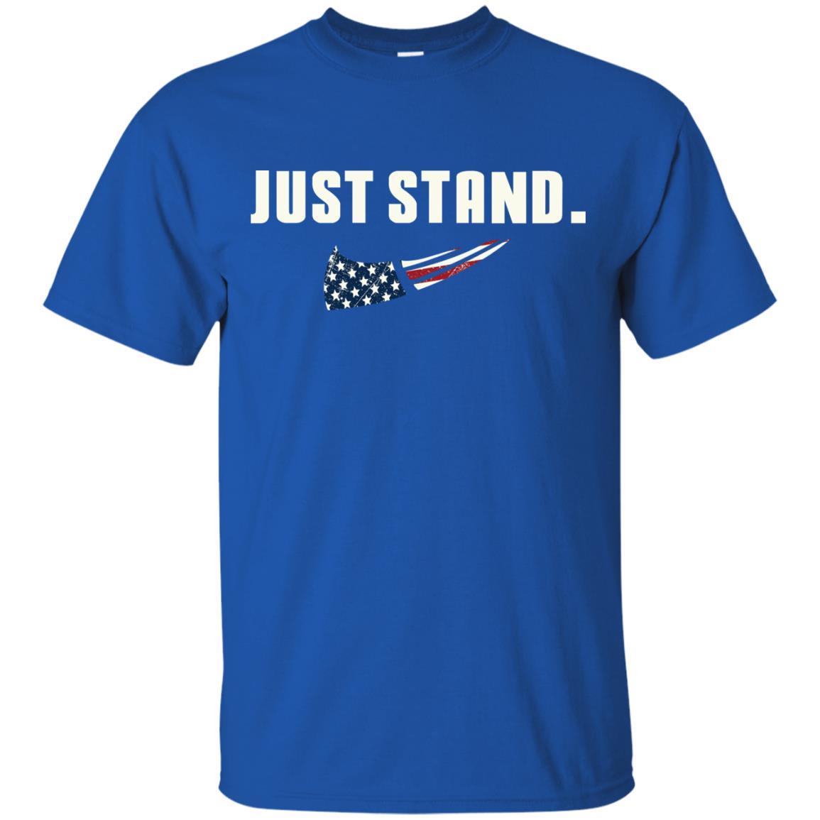 Military T-Shirt "Just Stand For The Flag Men On" Front-TShirt-General-Veterans Nation