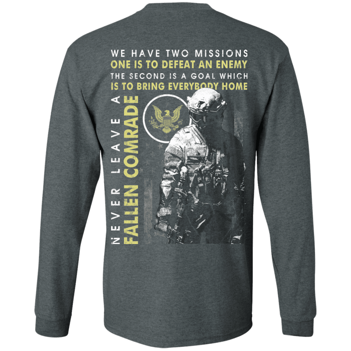Never Leave A Fallen Comrade Army Men Back T Shirts-TShirt-Army-Veterans Nation