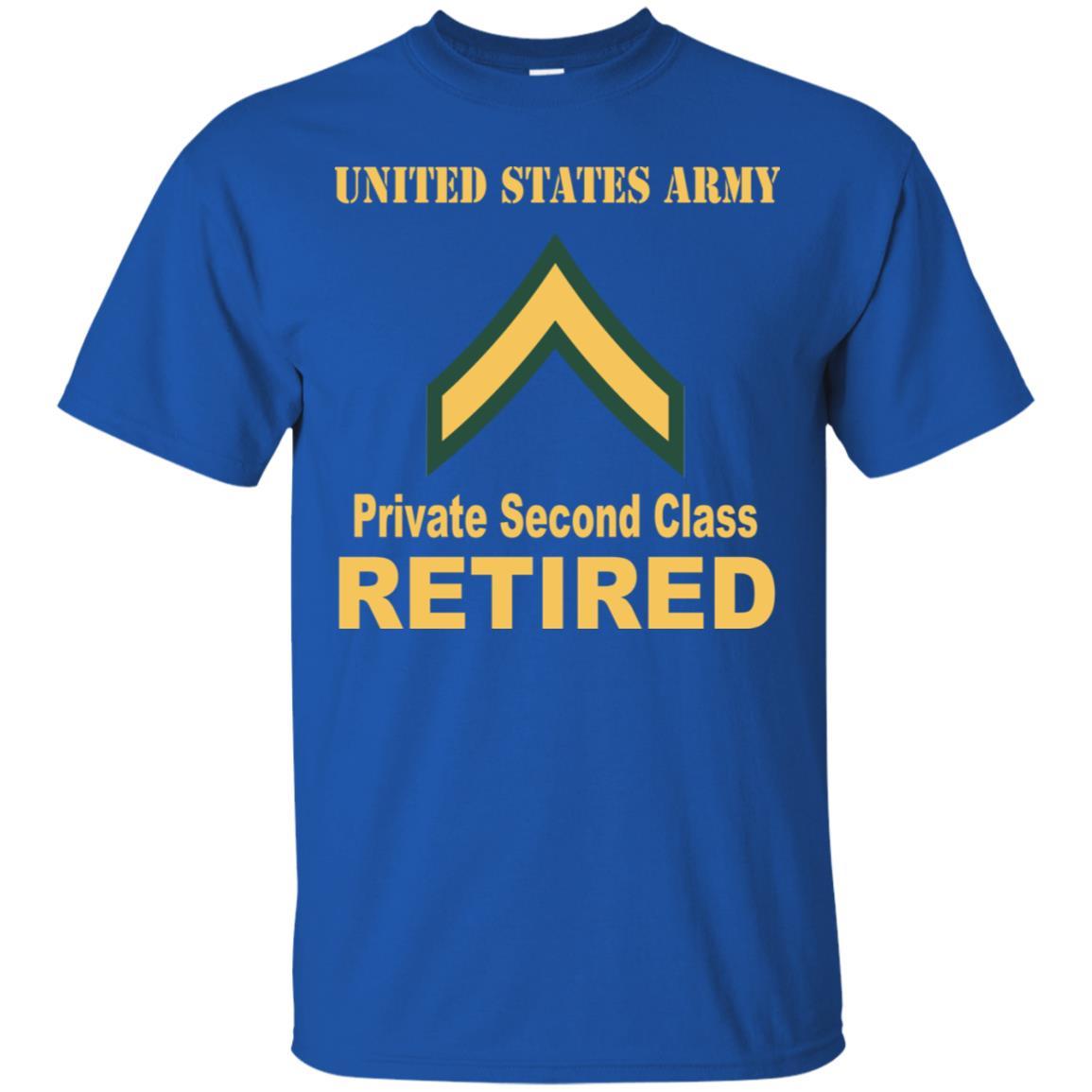 Army E-2 PV2 E2 Private Second Class Enlisted Soldier Retired Men T Shirt On Front-TShirt-Army-Veterans Nation