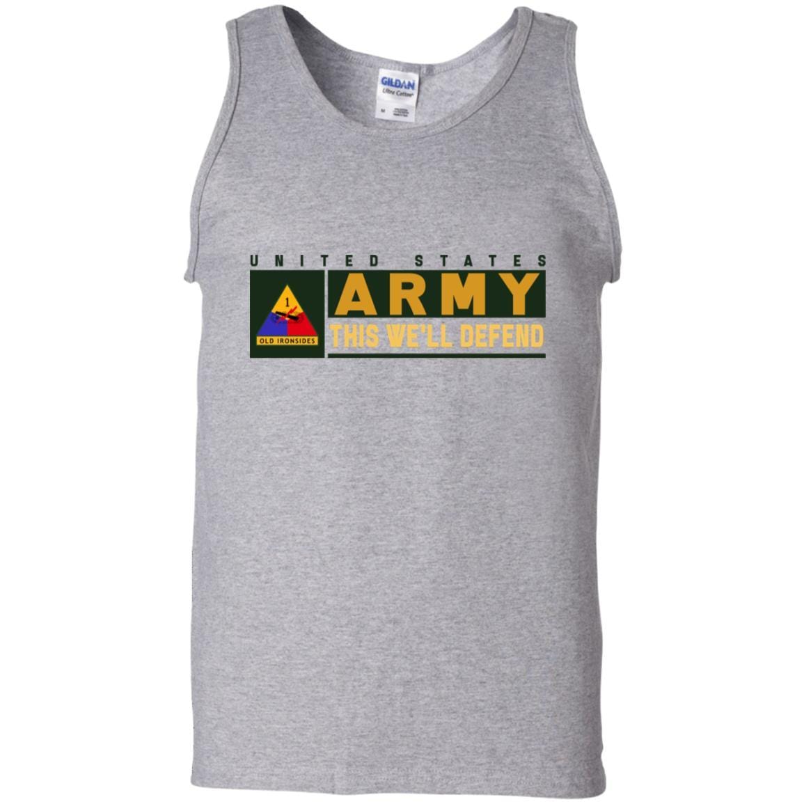 US Army 1st Armored Division- This We'll Defend T-Shirt On Front For Men-TShirt-Army-Veterans Nation
