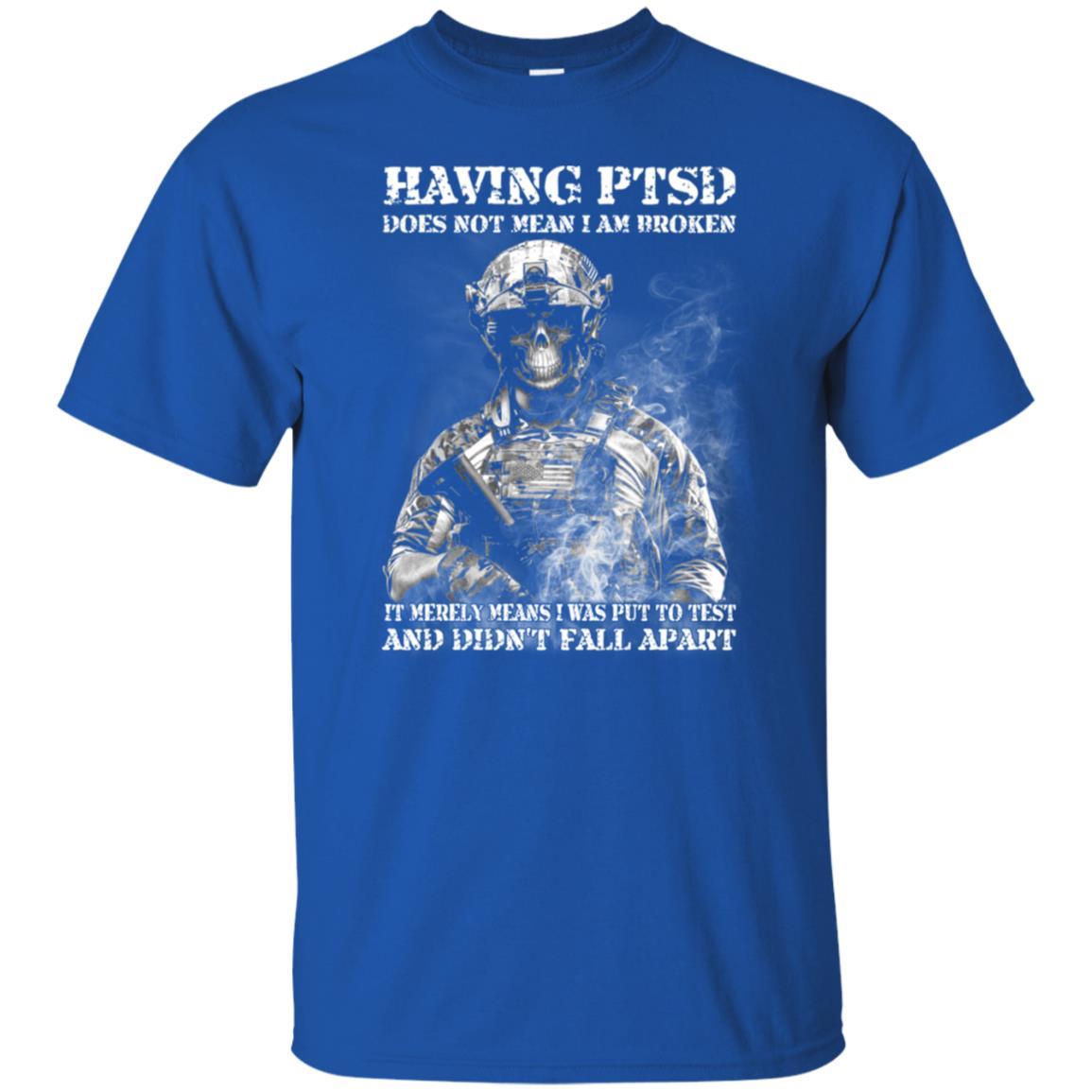 Military T-Shirt "Having PTSD - Didn't Fall Apart Men On" Front-TShirt-General-Veterans Nation