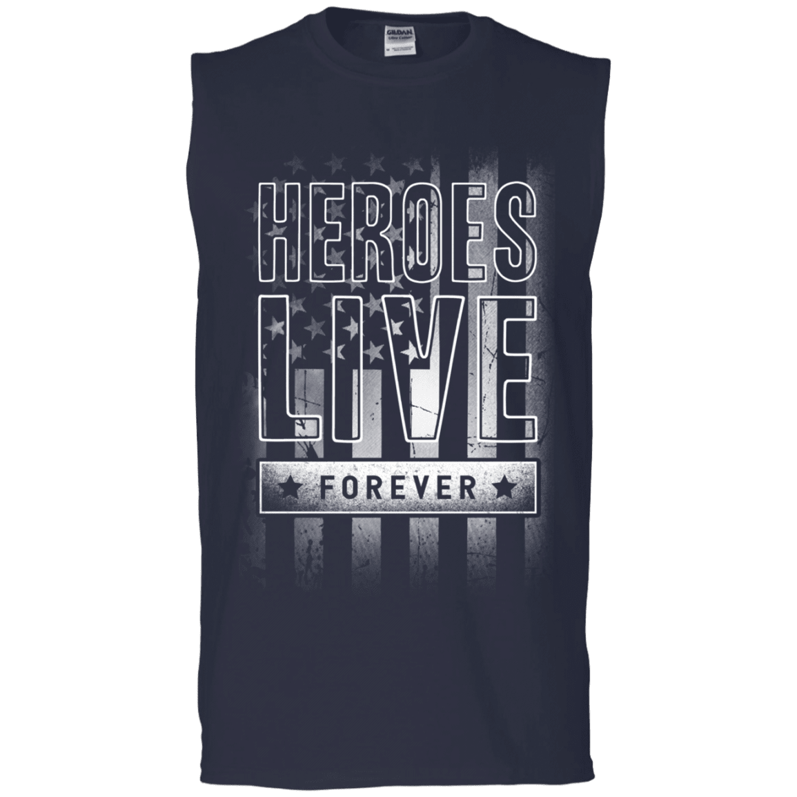 Military T-Shirt "Independent Day - Heroes Live Forever - Men" Front-TShirt-General-Veterans Nation