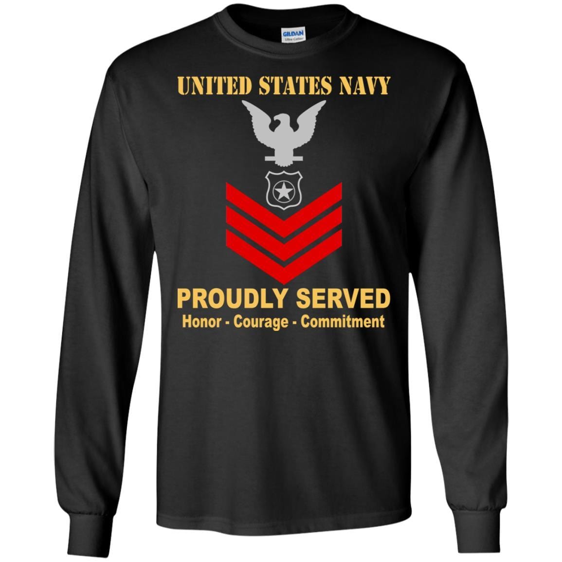 U.S Navy Master-at-arms Navy MA E-6 Rating Badges Proudly Served T-Shirt For Men On Front-TShirt-Navy-Veterans Nation