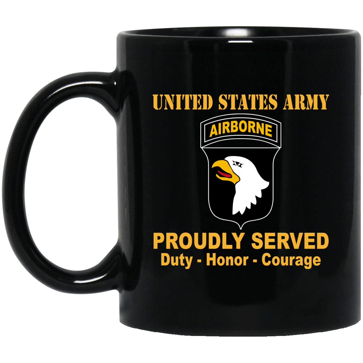 U.S. Army 101st Airborne Division 11 oz - 15 oz Black Mug-Mug-Army-CSIB-Veterans Nation