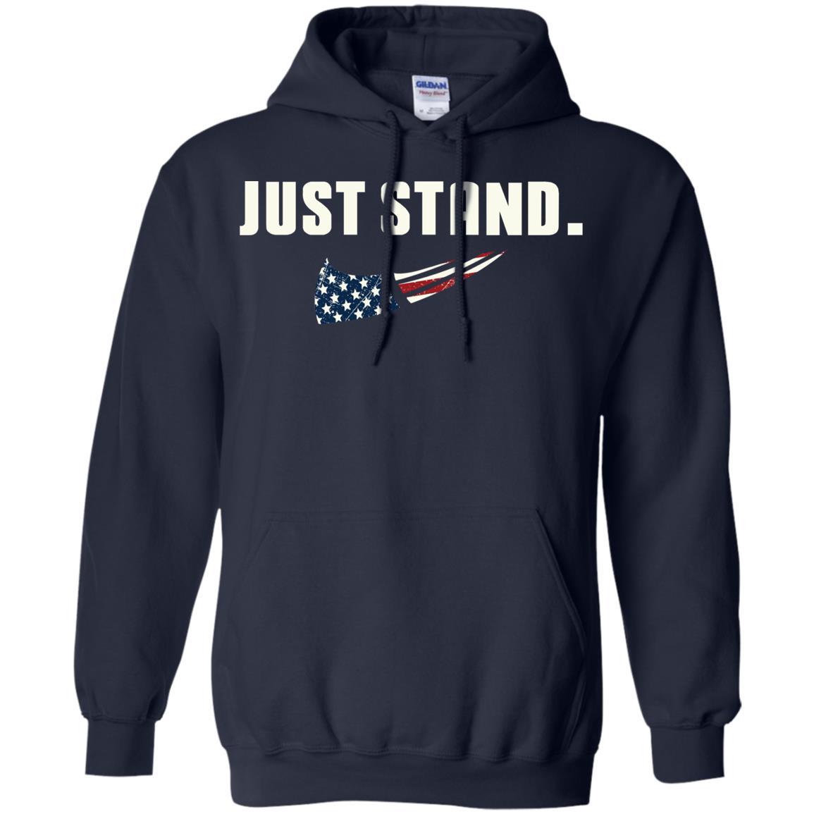 Military T-Shirt "Just Stand For The Flag Men On" Front-TShirt-General-Veterans Nation