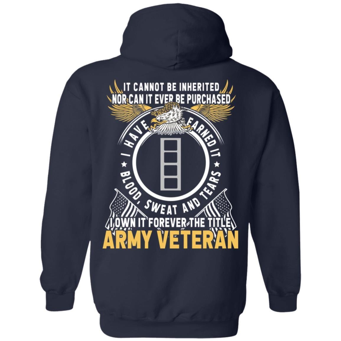 US Army W-4 Chief Warrant Officer 4 W4 CW4 Warrant Officer Ranks T-Shirt For Men On Back-TShirt-Army-Veterans Nation