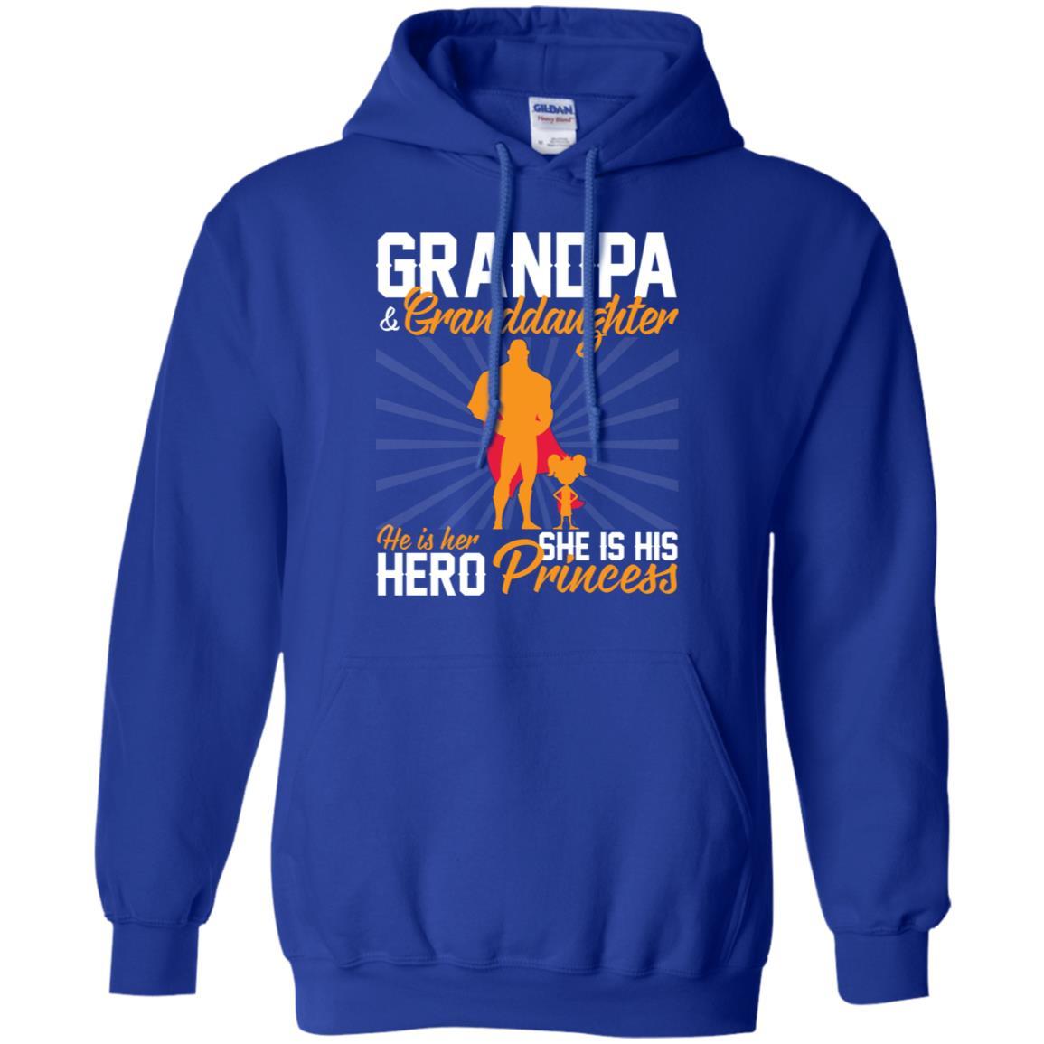 Military T-Shirt "Grandpa & granddaughter he is her hero she is his princess On" Front-TShirt-General-Veterans Nation