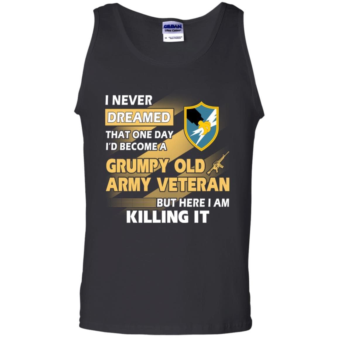 US Army T-Shirt "Security Agency Grumpy Old Veteran" On Front-TShirt-Army-Veterans Nation