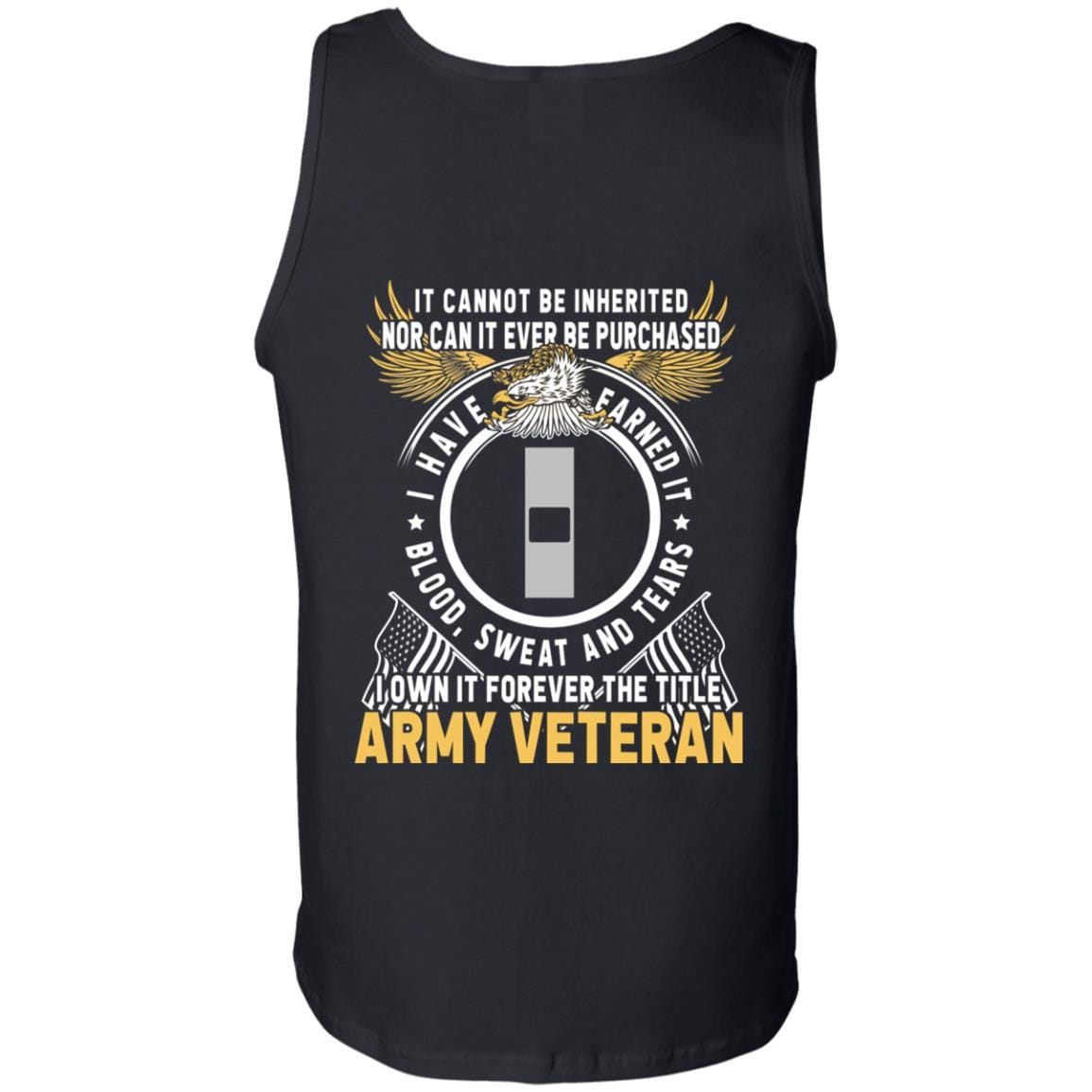 US Army W-1 Warrant Officer 1 W1 WO1 Warrant Officer Ranks T-Shirt For Men On Back-TShirt-Army-Veterans Nation