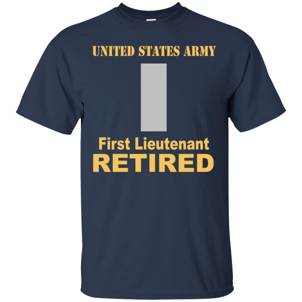 US Army O-2 First Lieutenant O2 1LT Commissioned Officer Retired Men T Shirt On Front-TShirt-Army-Veterans Nation