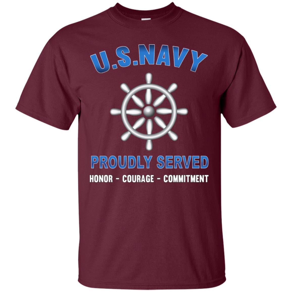 Navy Quartermaster Navy QM - Proudly Served T-Shirt For Men On Front-TShirt-Navy-Veterans Nation