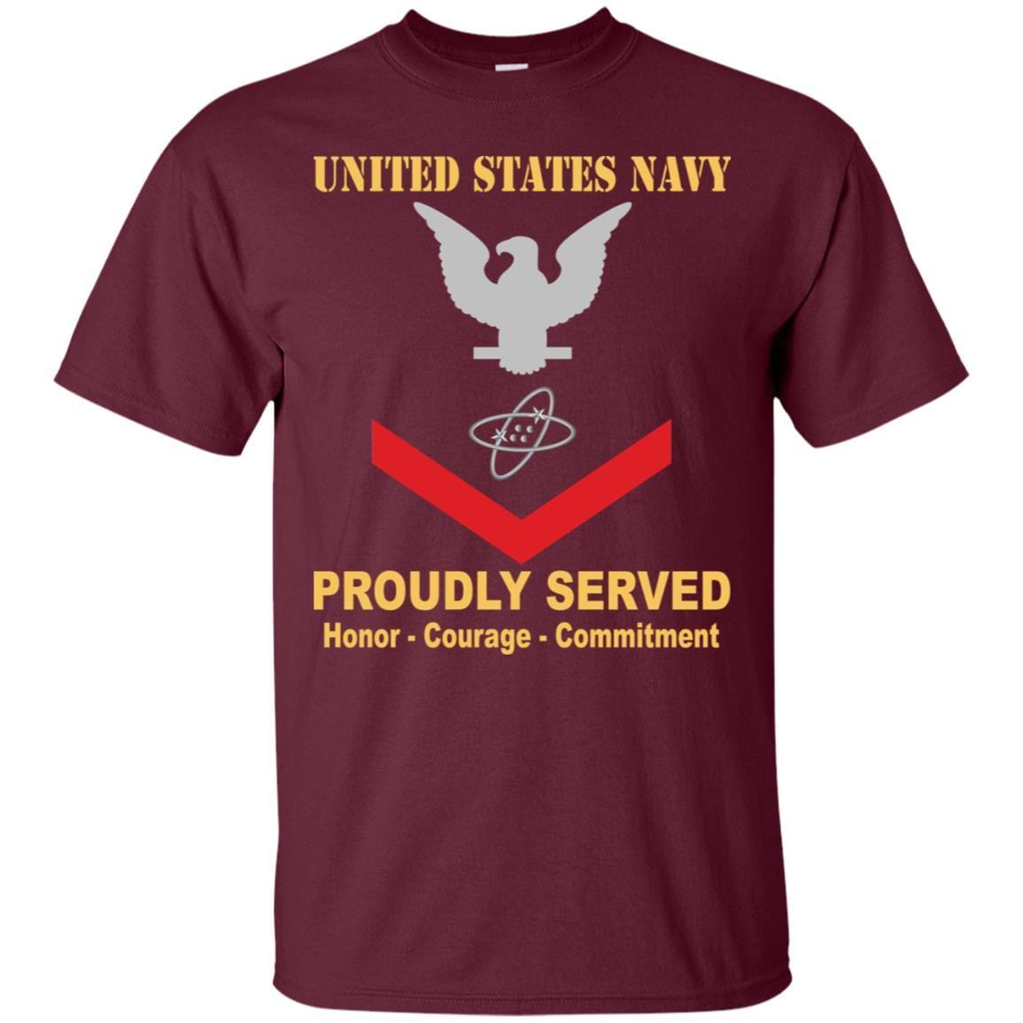 U.S Navy Electronics technician Navy ET E-4 Rating Badges Proudly Served T-Shirt For Men On Front-TShirt-Navy-Veterans Nation