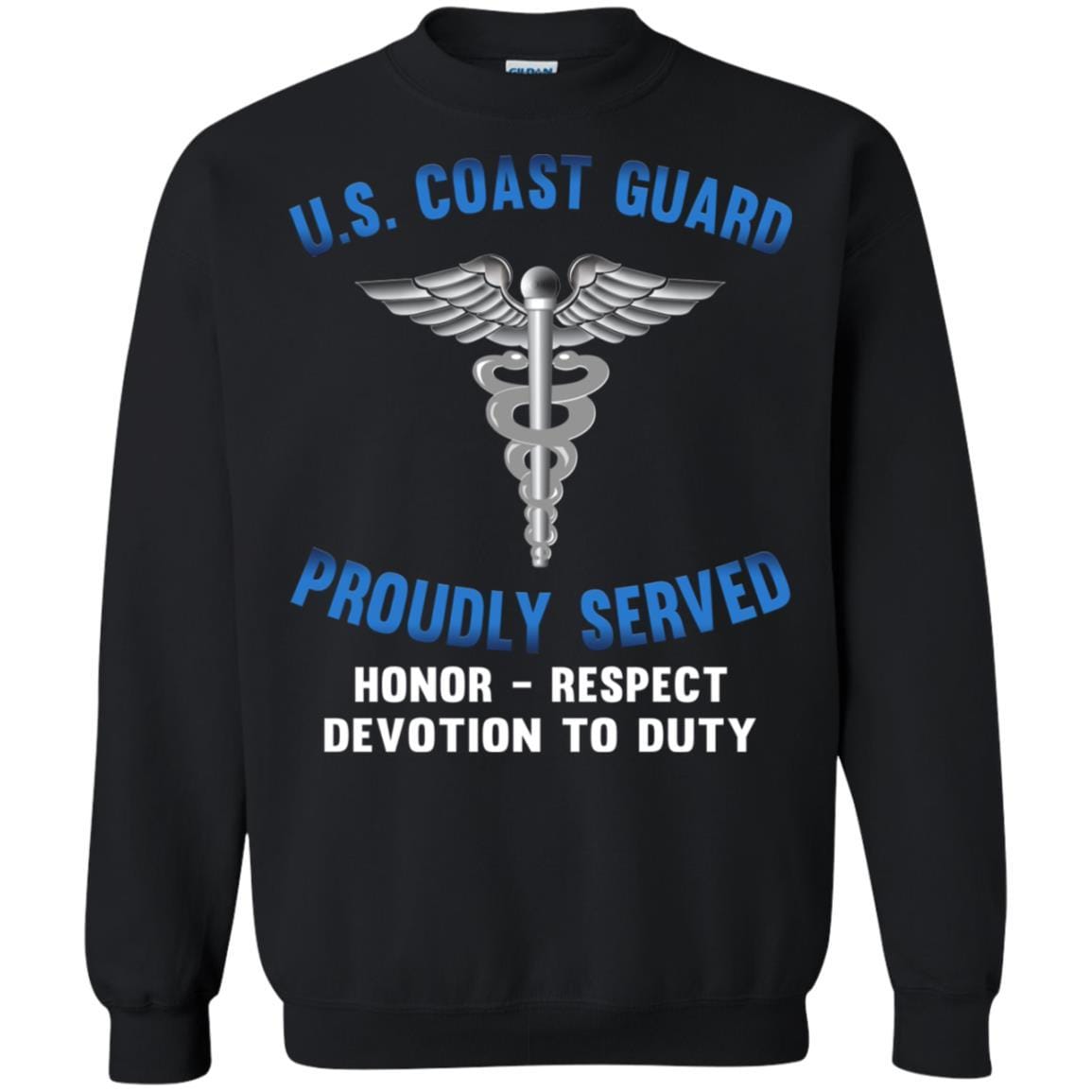 US Coast Guard Health Services Technician HS Logo Proudly Served T-Shirt For Men On Front-TShirt-USCG-Veterans Nation