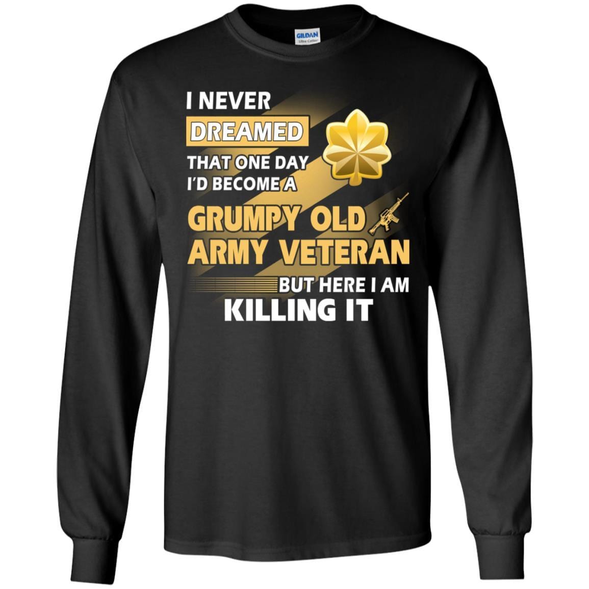 US Army T-Shirt "Grumpy Old Veteran" O-4 Major(MAJ) On Front-TShirt-Army-Veterans Nation