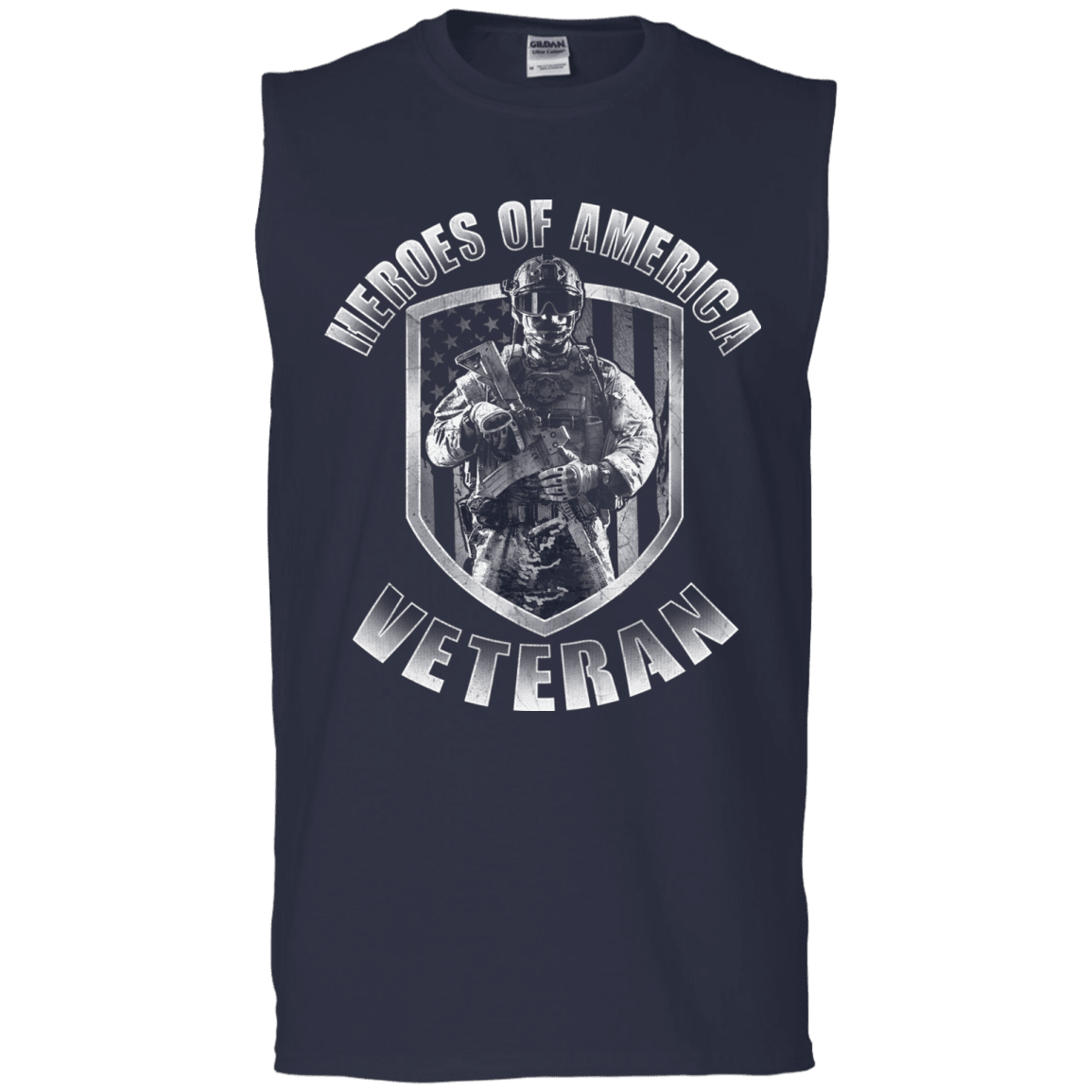 Military T-Shirt "Veterans - Heroes Of America Men" Front-TShirt-General-Veterans Nation