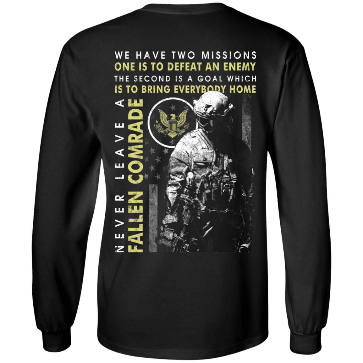 Never Leave A Fallen Comrade Army Men Back T Shirts-TShirt-Army-Veterans Nation