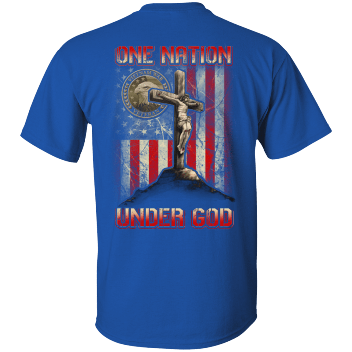 Military T-Shirt "One Nation Under God VietNam Veteran"-TShirt-General-Veterans Nation