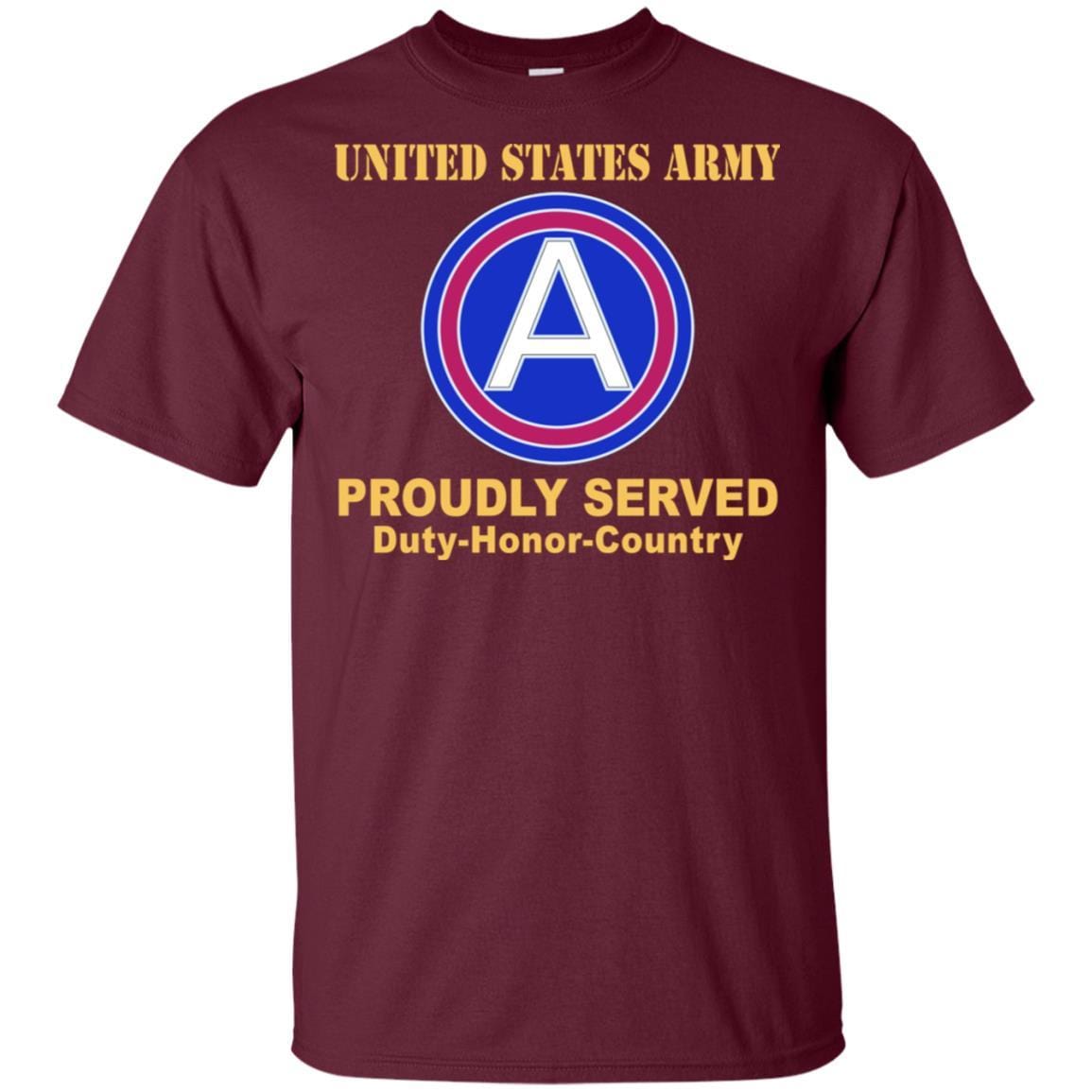 US ARMY CENTRAL CSIB- Proudly Served T-Shirt On Front For Men-TShirt-Army-Veterans Nation