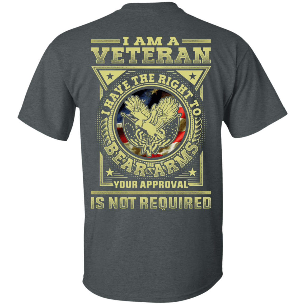 Military T-Shirt "Veteran Have the Right To Bear Arms" Men Back-TShirt-General-Veterans Nation