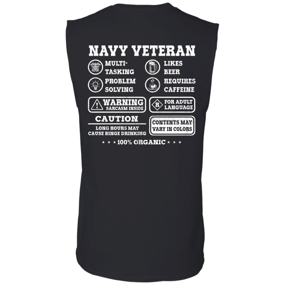 Navy Veteran Multitasking Sarcasm Men Back T Shirts-TShirt-Navy-Veterans Nation