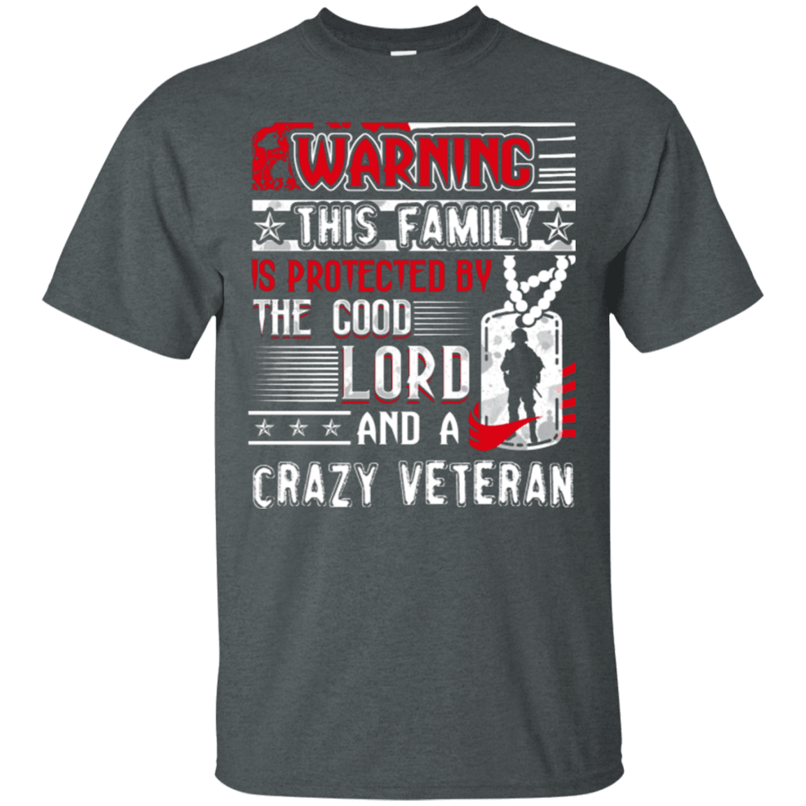 Military T-Shirt "The Good Lord And A Crazy Veteran"-TShirt-General-Veterans Nation