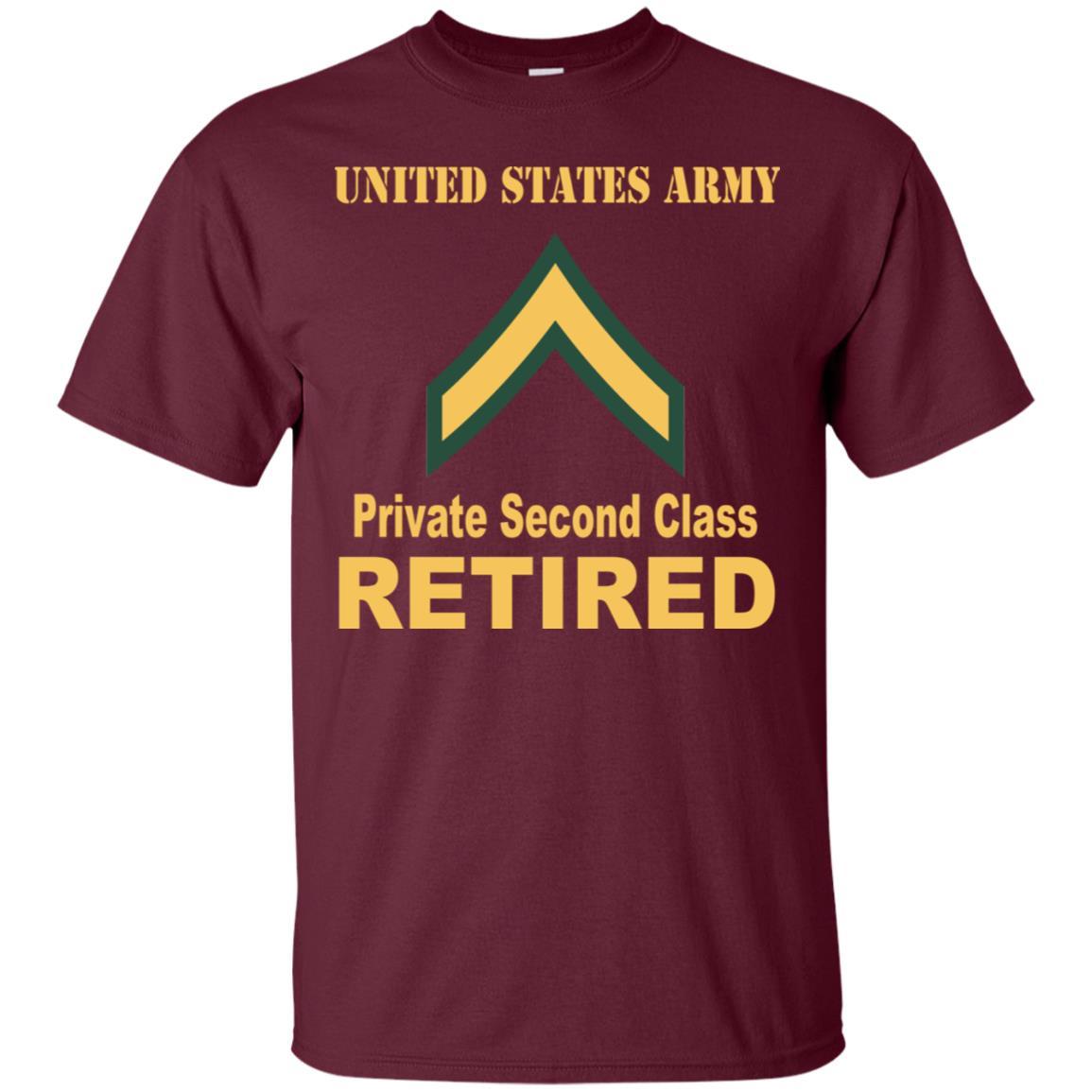 Army E-2 PV2 E2 Private Second Class Enlisted Soldier Retired Men T Shirt On Front-TShirt-Army-Veterans Nation