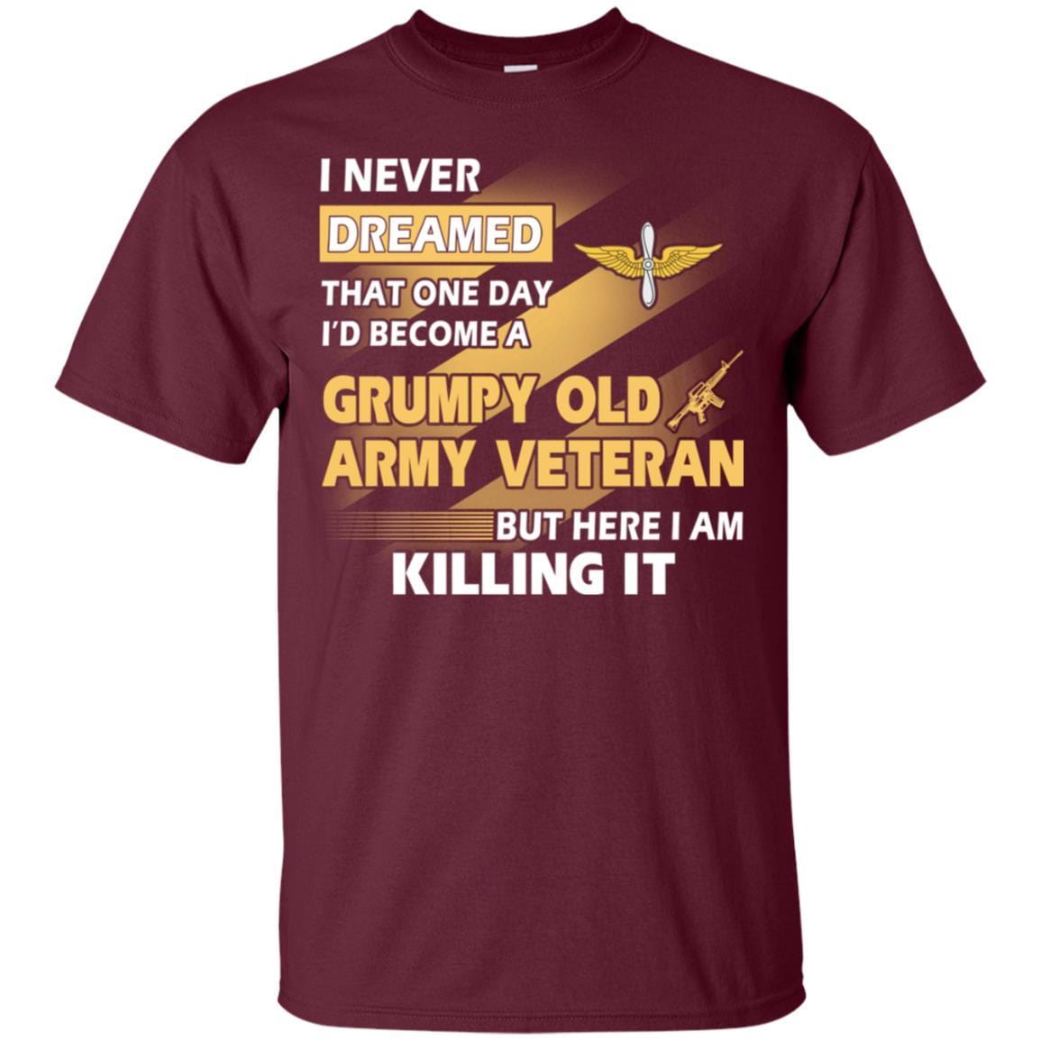 US Army T-Shirt "Aviation Grumpy Old Veteran" On Front-TShirt-Army-Veterans Nation