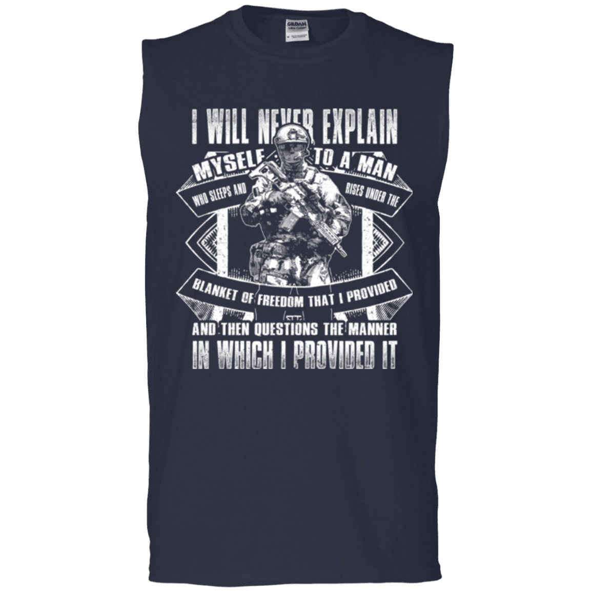 Military T-Shirt "I will never explain myself to a man" Front-TShirt-General-Veterans Nation