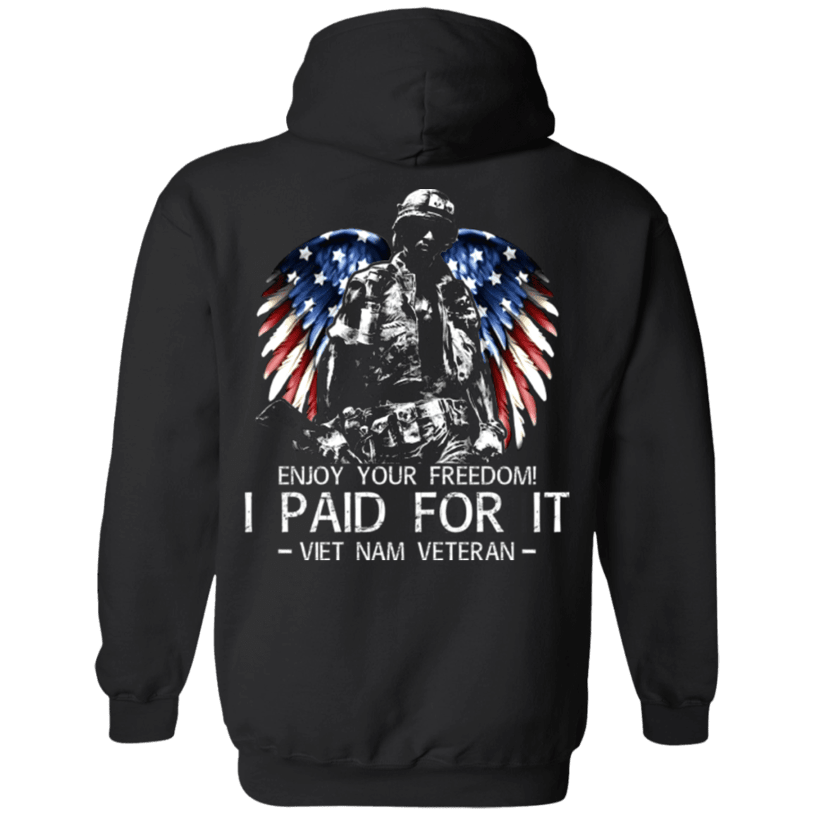 Military T-Shirt "Vietnam Veteran - Enjoy your freedom I paid for it" Men Back-TShirt-General-Veterans Nation