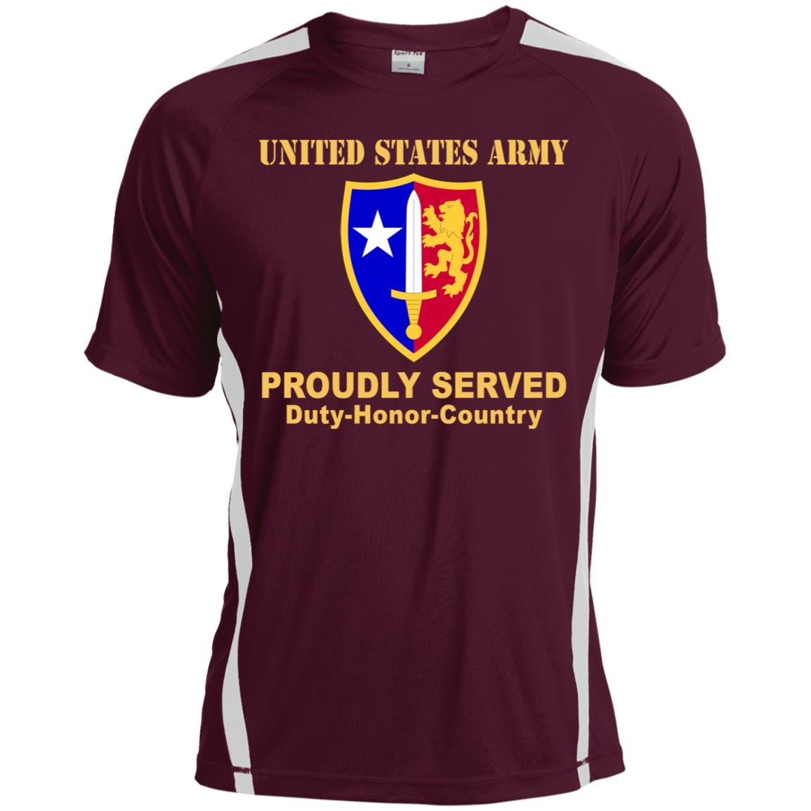 US ARMY USA NORTH ATLANTIC TREATY ORGANIZATION (NATO)- Proudly Served T-Shirt On Front For Men-TShirt-Army-Veterans Nation