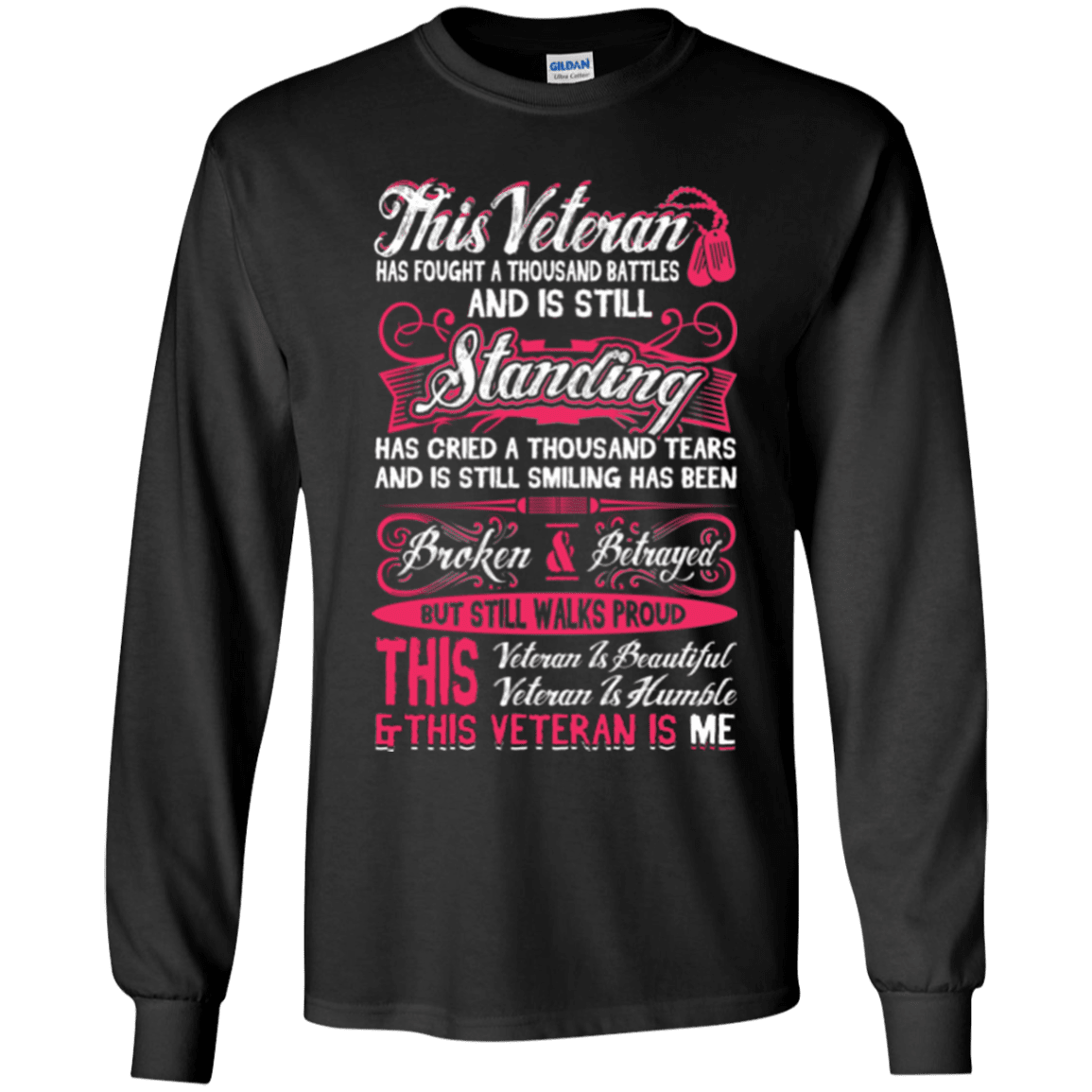 Military T-Shirt "This Veteran is Beautiful and Humble Women" Front-TShirt-General-Veterans Nation