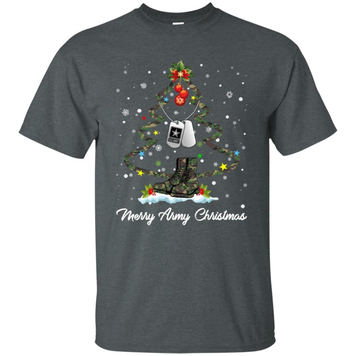Merry Army Christmas T-Shirt For Men On Front-TShirt-Army-Veterans Nation